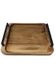 سینی چوبی مستطیل دسته فلزی مشکی کد 1103 -Rectangular wooden tray with black metal handle, code 1103