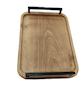 سینی چوبی مستطیل دسته فلزی مشکی کد 1104 -Rectangular wooden tray with black metal handle, code 1104