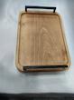 سینی چوبی مستطیل دسته فلزی مشکی کد 1104 -Rectangular wooden tray with black metal handle, code 1104