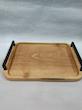 سینی چوبی مستطیل دسته فلزی مشکی کد 1104 -Rectangular wooden tray with black metal handle, code 1104