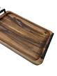 سینی چوبی مستطیل دسته فلزی مشکی کد 1105 -Rectangular wooden tray with black metal handle, code 1105