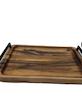 سینی چوبی مستطیل دسته فلزی مشکی کد 1105 -Rectangular wooden tray with black metal handle, code 1105
