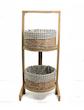 جا پیازی دو طبقه چوبی گرد شایگان - Two-tier round wooden onion holder