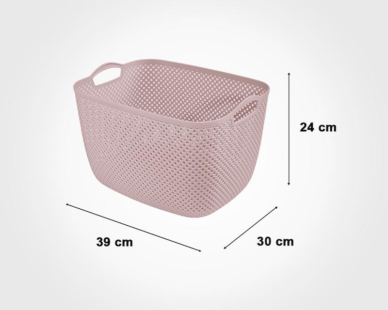 سبد رخت مستطیل متوسط طرح بافت لیمون -Medium rectangular clothes basket texture design