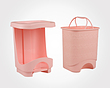 سطل پدالی چهار گوش بامبو بزرگ لیمون -Large quadrangular bamboo pedal bucket