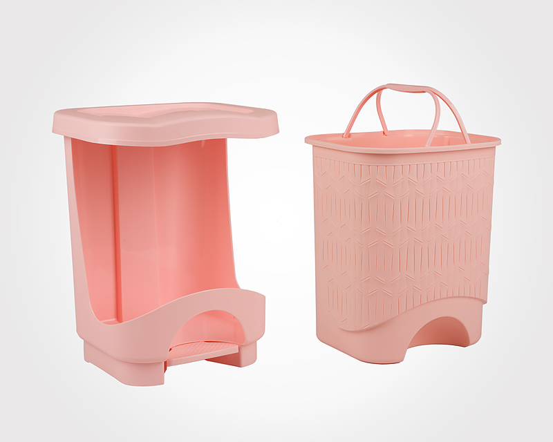 سطل پدالی چهار گوش بامبو بزرگ لیمون -Large quadrangular bamboo pedal bucket