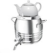 کتری قوری استیل 6لیتر طرح ترک کارما -6 liter steel tea kettle with Turkish Karma design