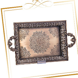 سینی پذیرایی پیوتر (ماهان) -Pewter serving tray (Mahan)