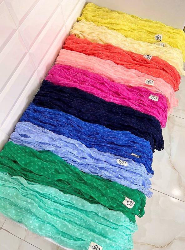 شال حریر چروک اشکی وارداتی 3736