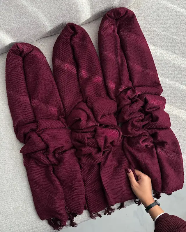 شال پلیسه مخمل ریشه کوبایی 4739