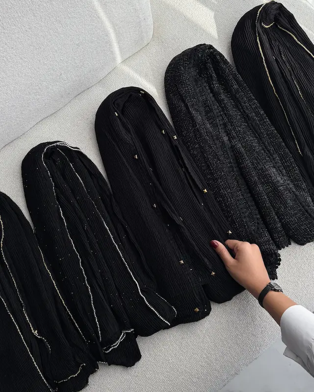 شال پلیسه برشکا حاشیه کارشده وارداتی 4746