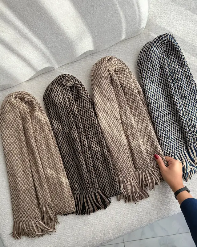 شال بافت دورو ریشه دار وارداتی4748