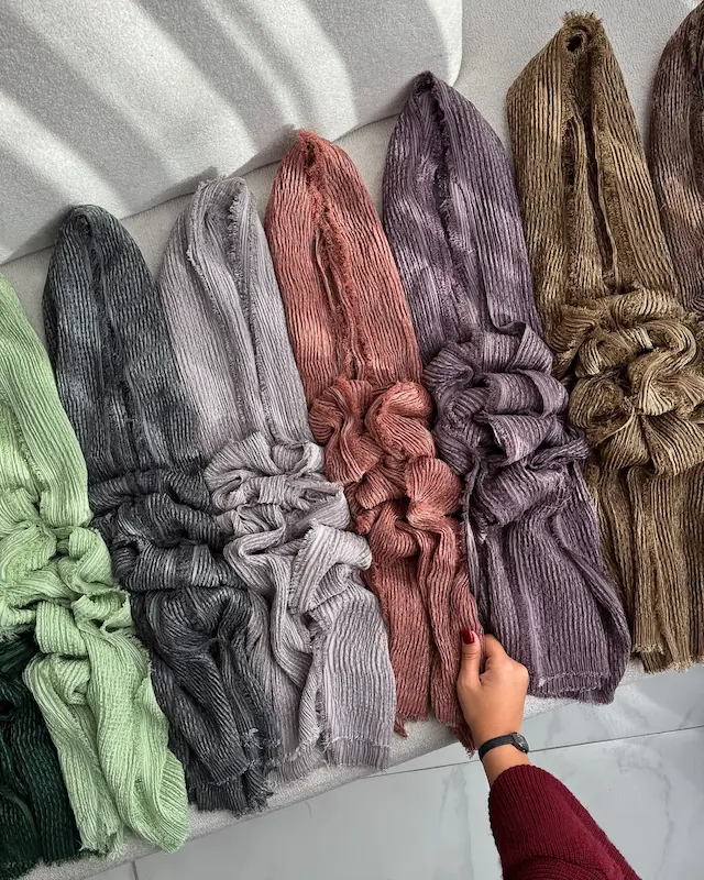 شال پلیسه حصیری دورریش پاییزه 4760