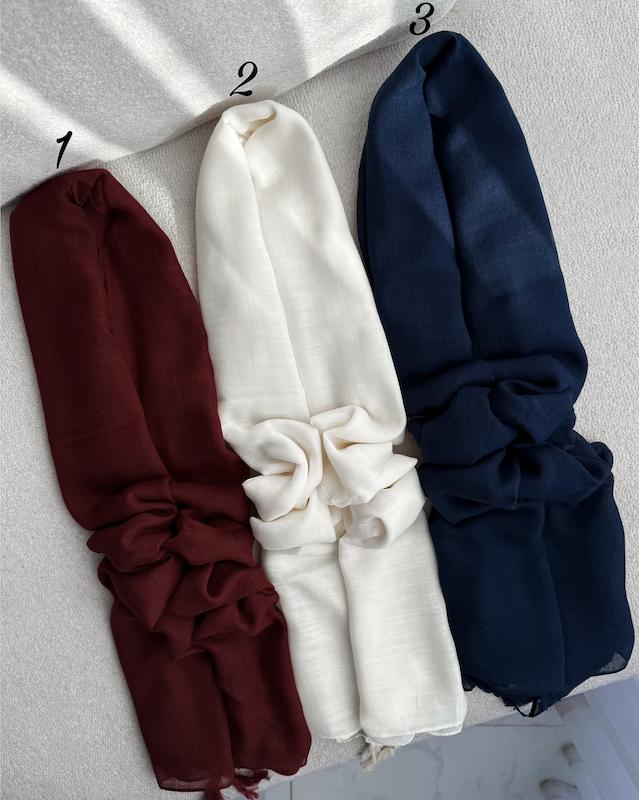 شال نخی ساده لینن 4815