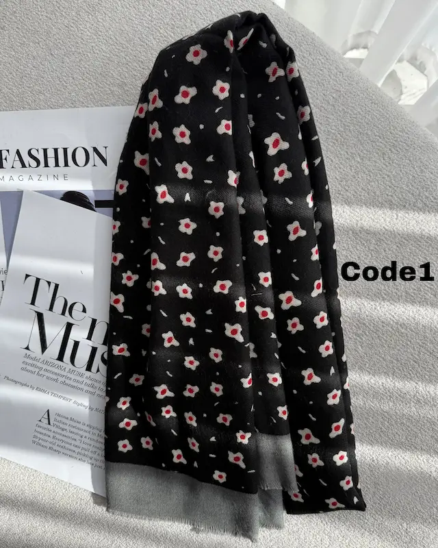 شال موهر پشمی گلگلی 4823