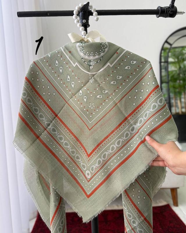 روسری نخ مودال طرح دار وارداتی 4848