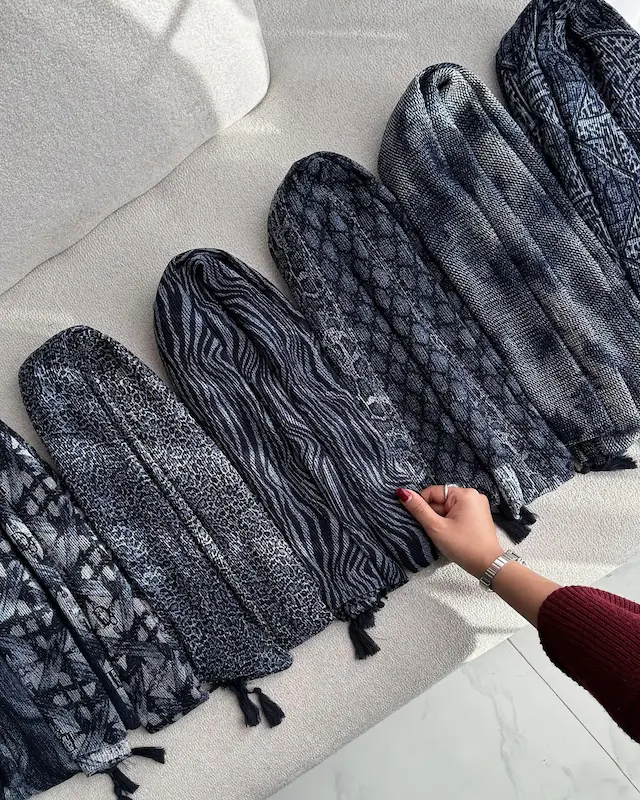 شال برشکا سرمه ای وارداتی 4847