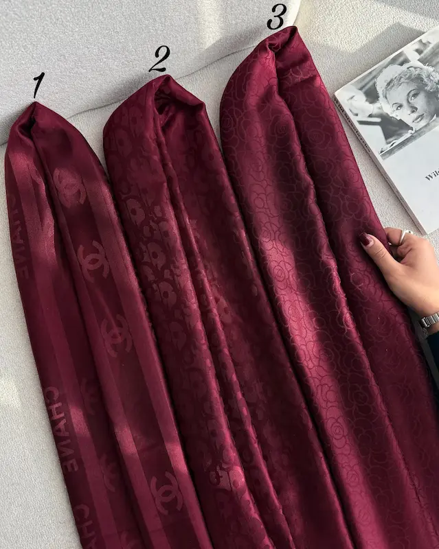 شال ژاکارد زرشکی مارک 4898