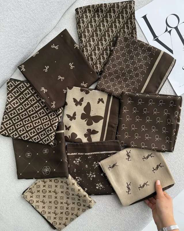 مینی اسکارف قهوه ای 4907