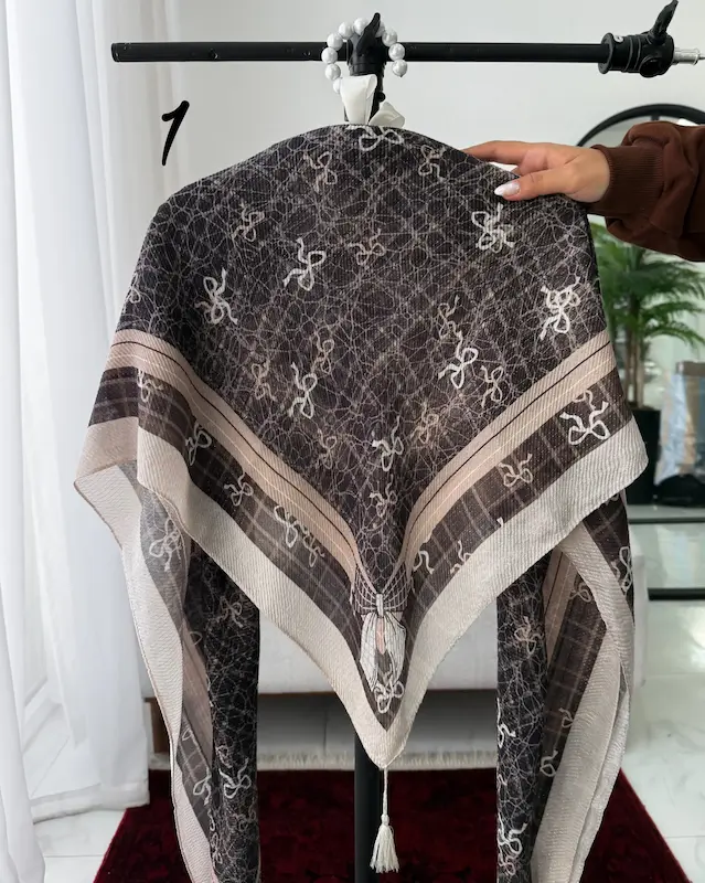 روسری پلیسه پاپیون لمه دار 4926