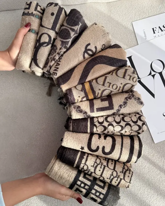 شال موهر مخمل نسکافه ای 4890