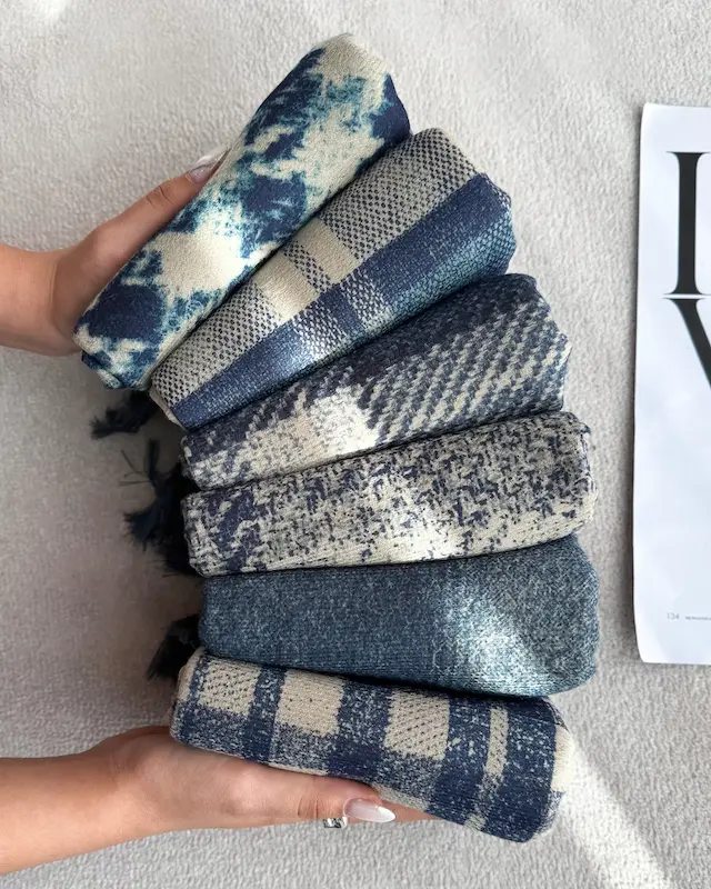 شال میکس سرمه ای 4941