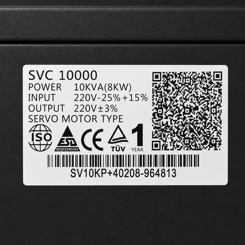 استابلایزر تکفاز 10KVA سروو موتور برند آلجا سیم پیچ تمام مس