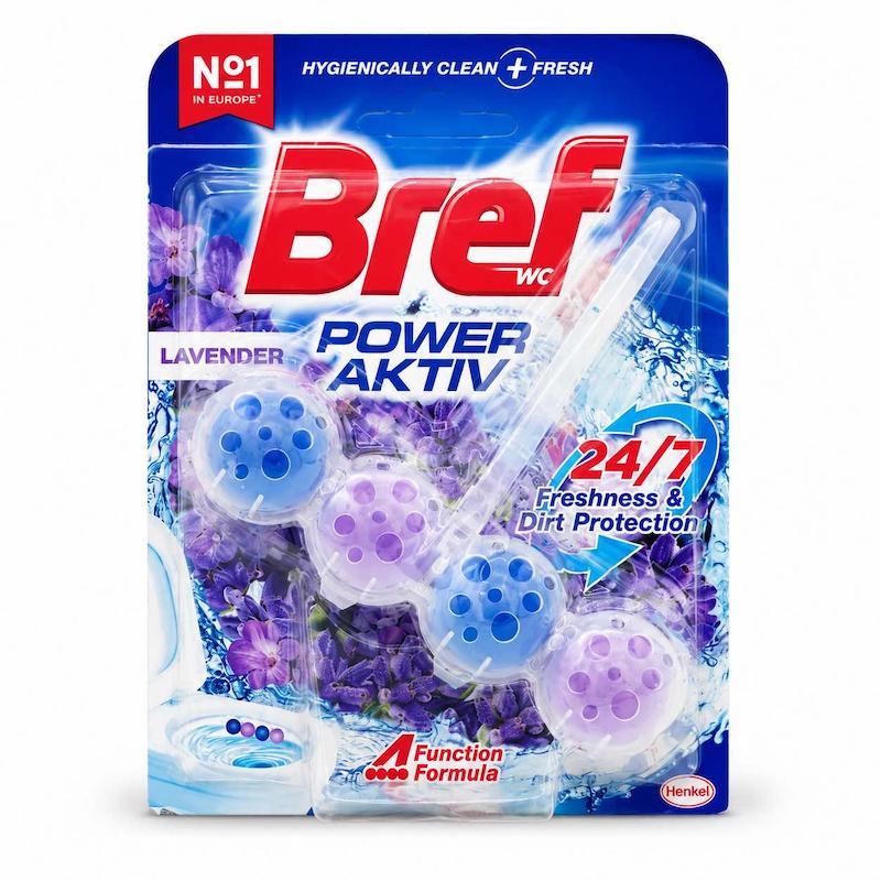 قرص توپی تعلیقی توالت فرنگی برف (Bref) مدل Power Aktiv با رایحه اسطوخودوس (Lavender)