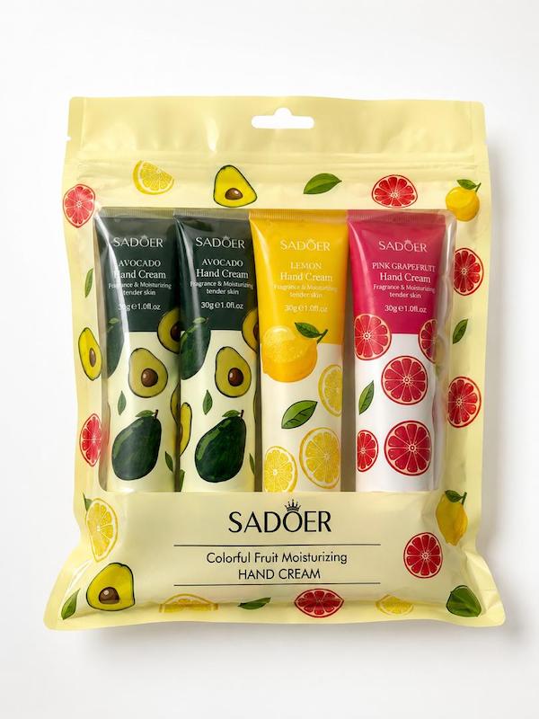 پک کرم دست SADOER مدل colorful fruit مجموعه ۵عددی مرطوب کننده دست با رایحه میوه ای