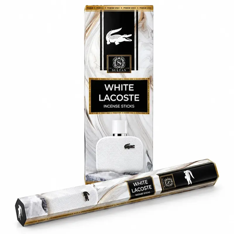 عود شاخه‌ای سلطان با رایحه لاگوست سفید (Sultan White Lacoste Incense Sticks)