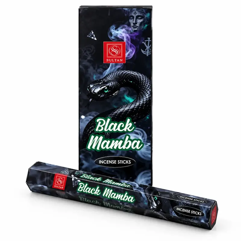 عود شاخه‌ای سلطان مدل بلک مامبا (Sultan Black Mamba Incense Sticks)