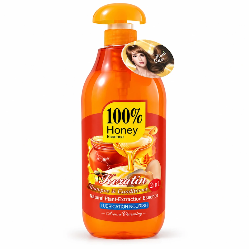 شامپو و نرم‌کننده ۲ در ۱ عصاره عسل و کراتین (Keratin 100% Honey Essence 2 in 1)
