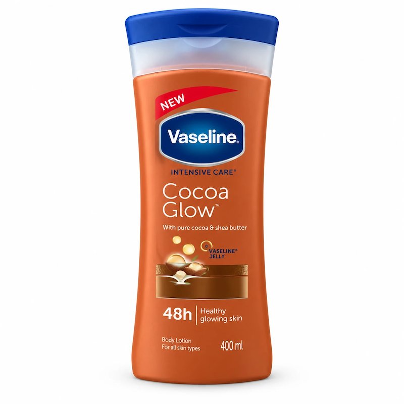 لوسیون بدن وازلین مدل کاکائو گلو (Vaseline Intensive Care Cocoa Glow)