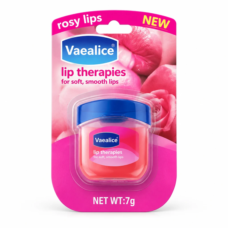 جدید بالم و وازلین درمانی لب Vaealice مدل Rosy Lips (صورتی)