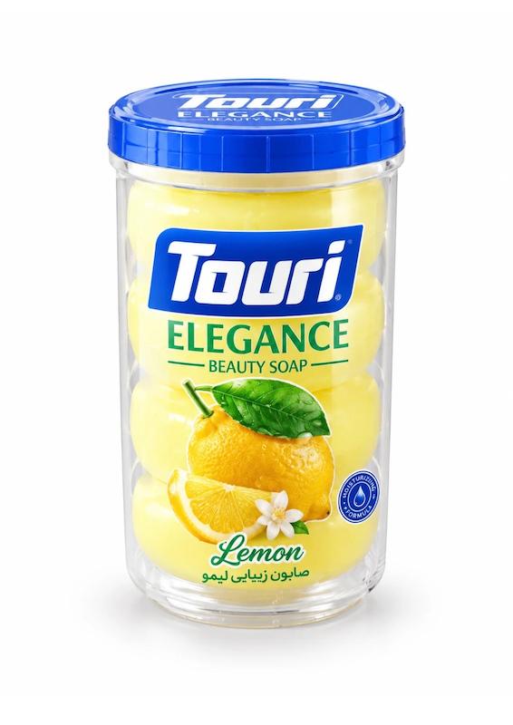 صابون رختشویی و مراقبتی توری مدل لیمو (Touri Elegance Lemon) – پک ۴ عددی