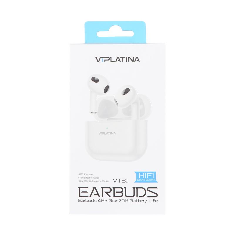 ایرفون بی سیم VIPLATINA مدل VT31 - سفید (گارانتی 12 ماه تعویض نیکان همراه)