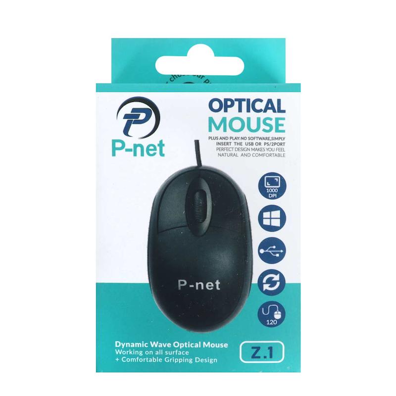 ماوس باسیم P-net مدل Z.1 - مشکی - RYL