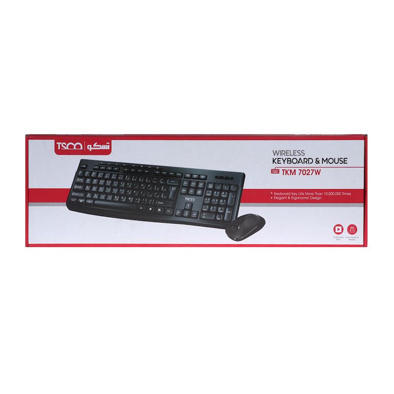 کیبورد و ماوس بی سیم TSCO مدل TKM 7027W - مشکی