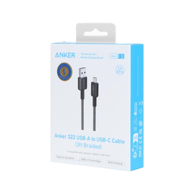 کابل شارژ 0.9 متری ANKER Type-C مدل A81H5H11 - مشکی (گارانتی 18 ماهه شرکتی)