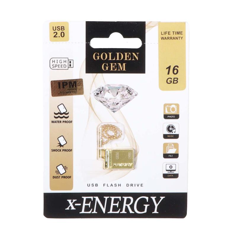X-ENERGY Golden Gem USB2.0 Flash Memory-16GB (گارانتی مادام العمر IPM)