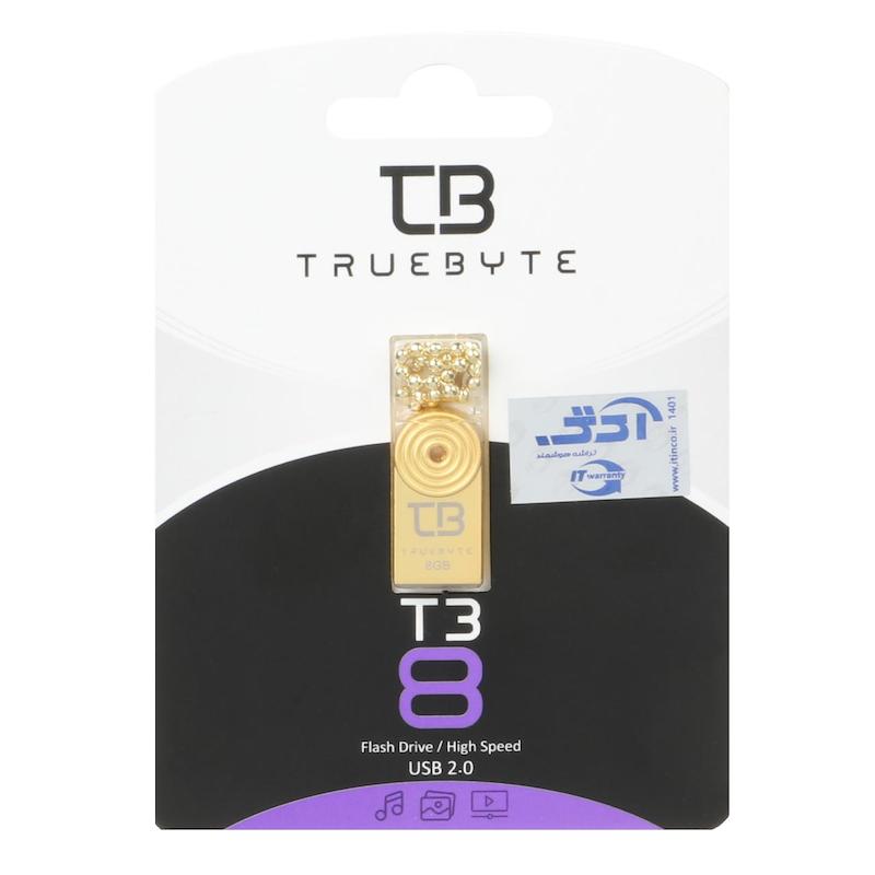 TRUEBYTE T3 USB2.0 Flash Memory-8GB طلایی (گارانتی مادام العمر شرکت آی تین)
