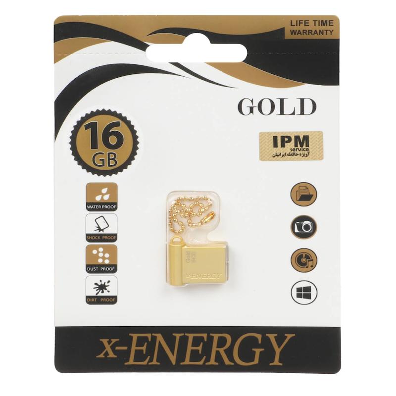 X-ENERGY Gold USB2.0 Flash Memory-16GB (گارانتی مادام العمر IPM)