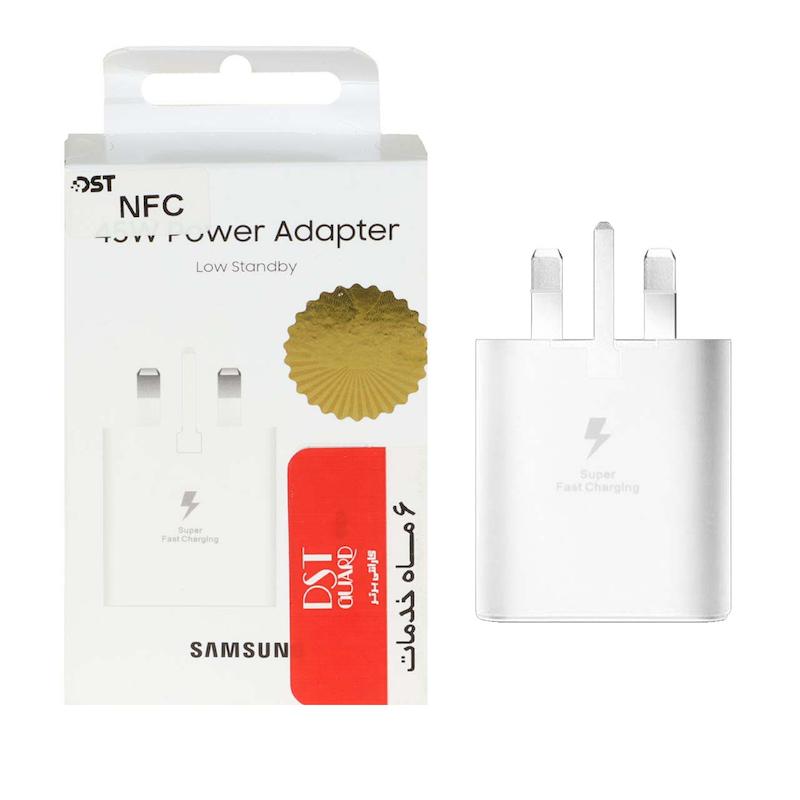 شارژر دیواری فست و PD تک پورت Samsung مدل EP-T4511 45W - سفید - Low Standby مجهز به فناوری NFC (گارانتی شش ماهه DST)