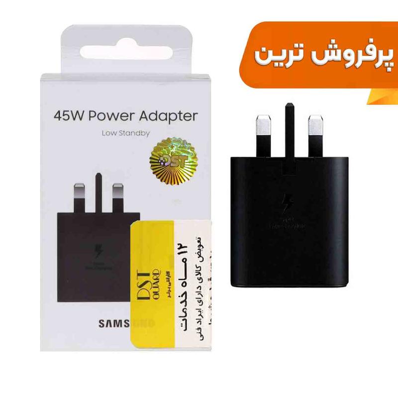 شارژر دیواری فست و PD تک پورت Samsung مدل EP-T4511 45W - مشکی (12 ماهه DST )مجهز به فناوری GAN-NFC