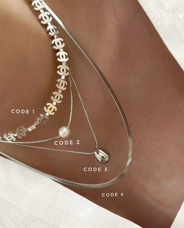 گردنبند شنل ابکاری نقره code1