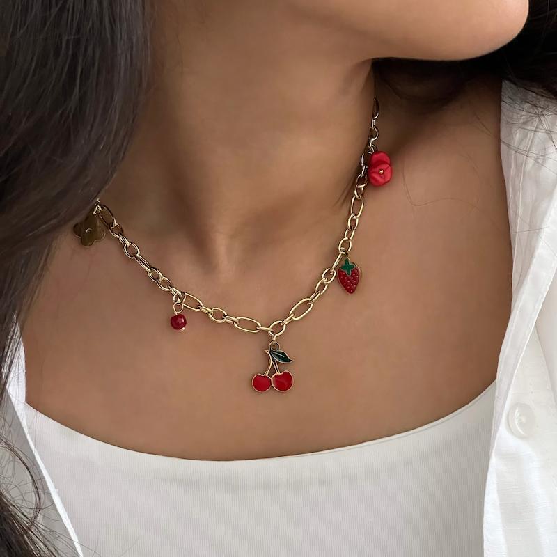 گردنبند ۵چارم استیل مدل گیلاس