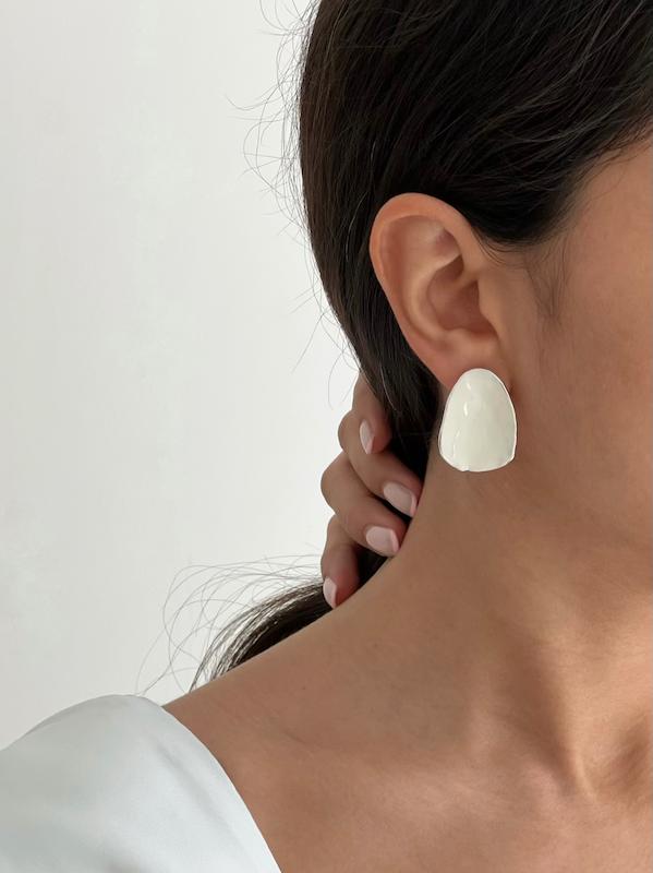 گوشواره shell میناکاری سیلور