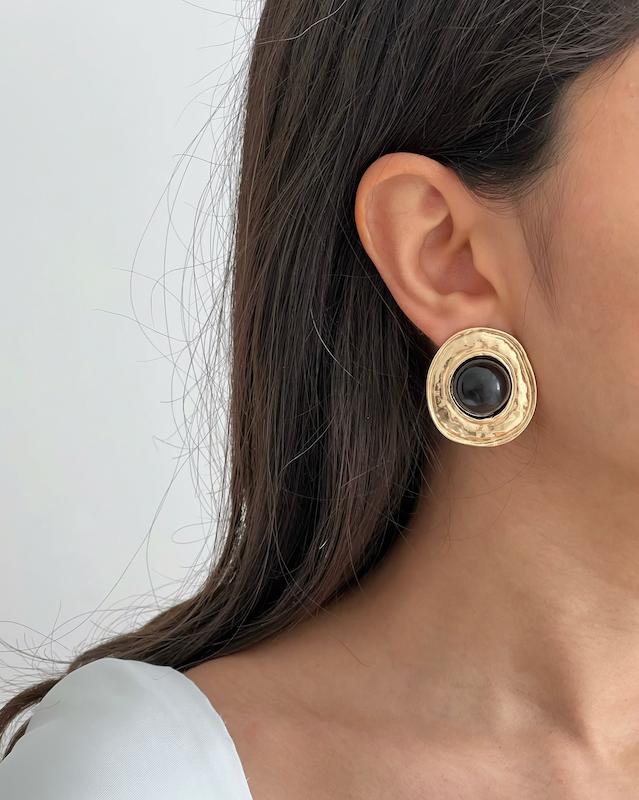 گوشواره دایره تک سنگ