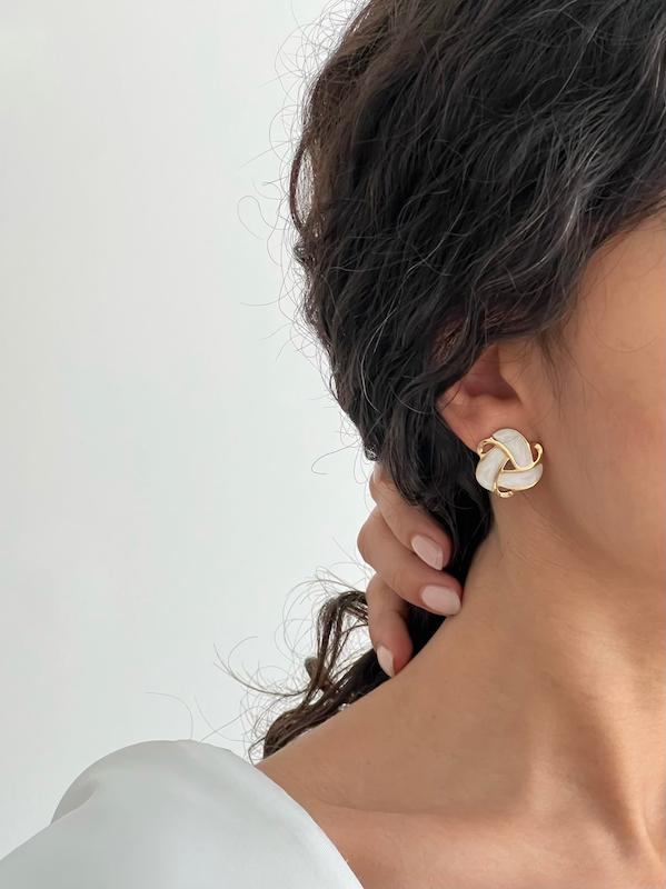 گوشواره گره میناکاری استیل