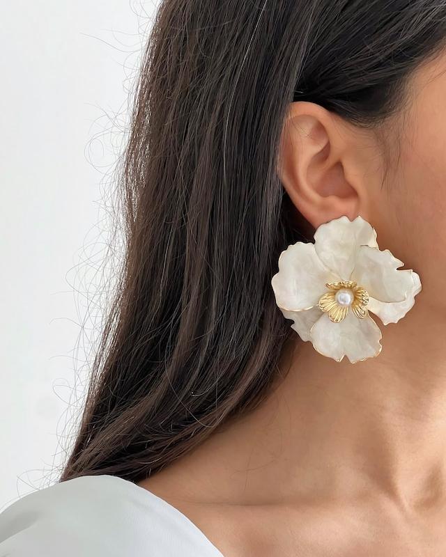 گوشواره گل اورسایز میناکاری